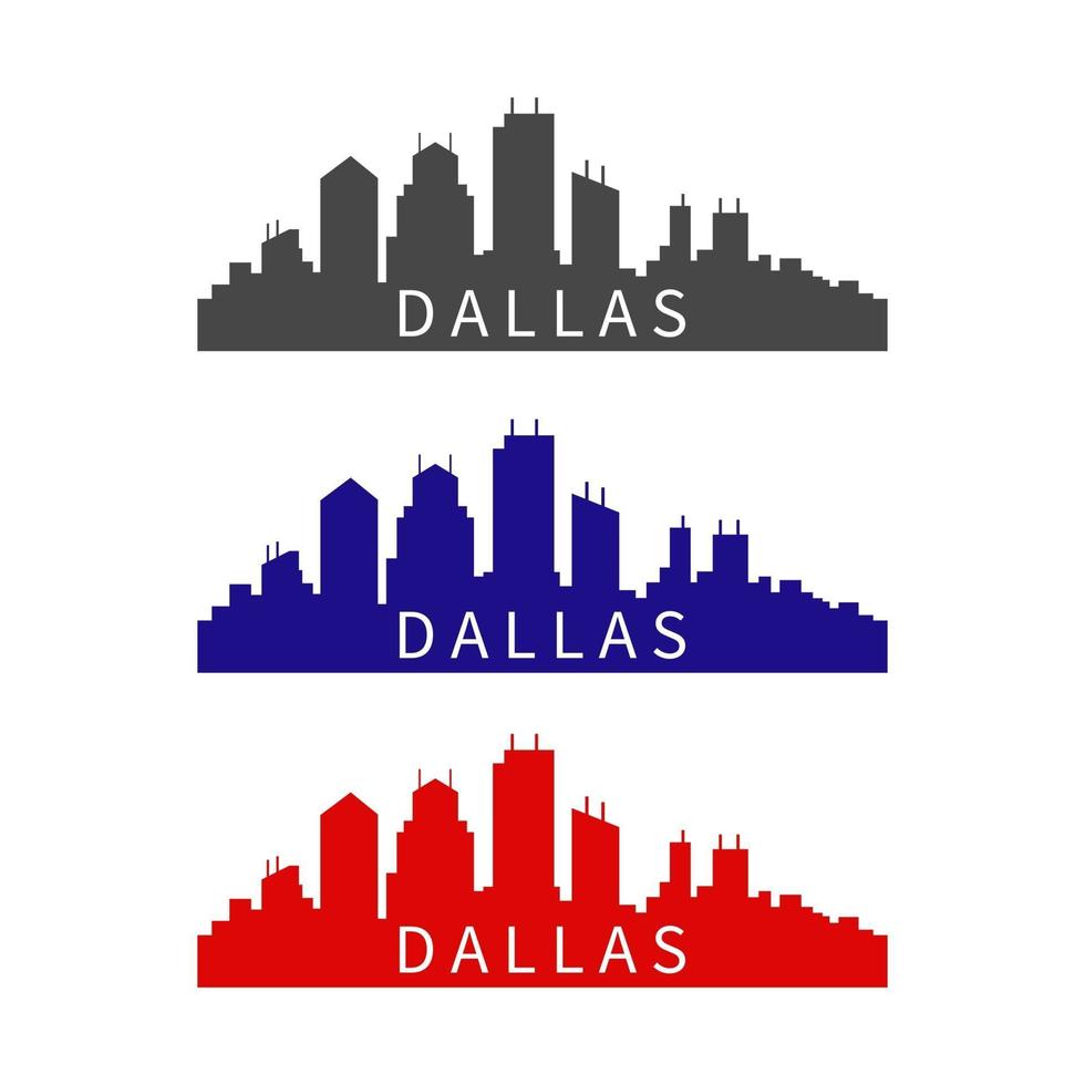 Dallas skyline illustrated on a white background vector