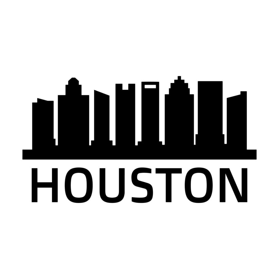 Houston skyline illustrated on white background vector