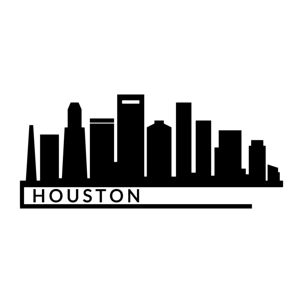 Houston skyline illustrated on white background vector