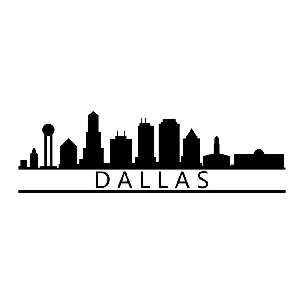 Dallas skyline illustrated on a white background vector