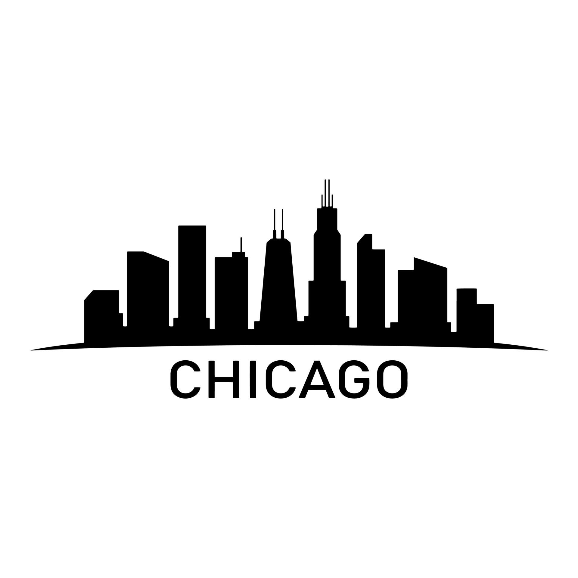 Chicago Skyline Vector Graphics Silhouette - Silhouette Png Download 337