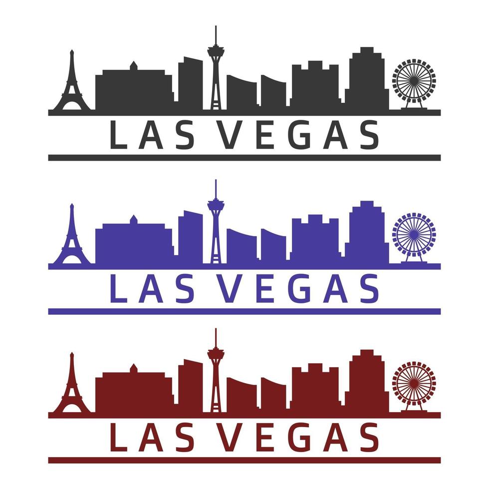 Las vegas skyline illustrated on a white background vector