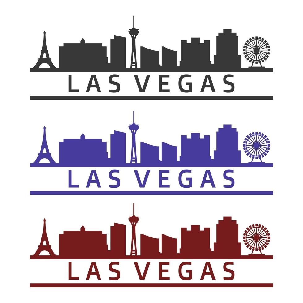 horizonte de las vegas ilustrado sobre un fondo blanco vector