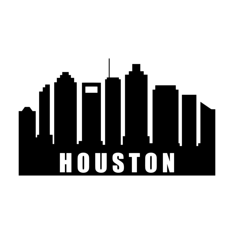 Houston skyline illustrated on white background vector