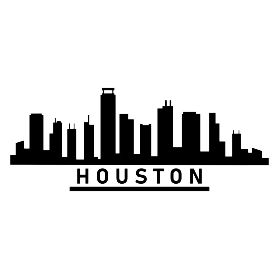 Houston skyline illustrated on white background vector