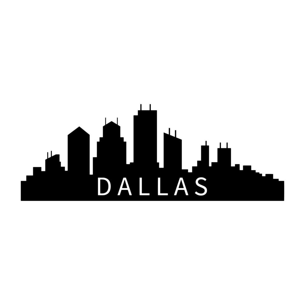 Dallas skyline illustrated on a white background vector