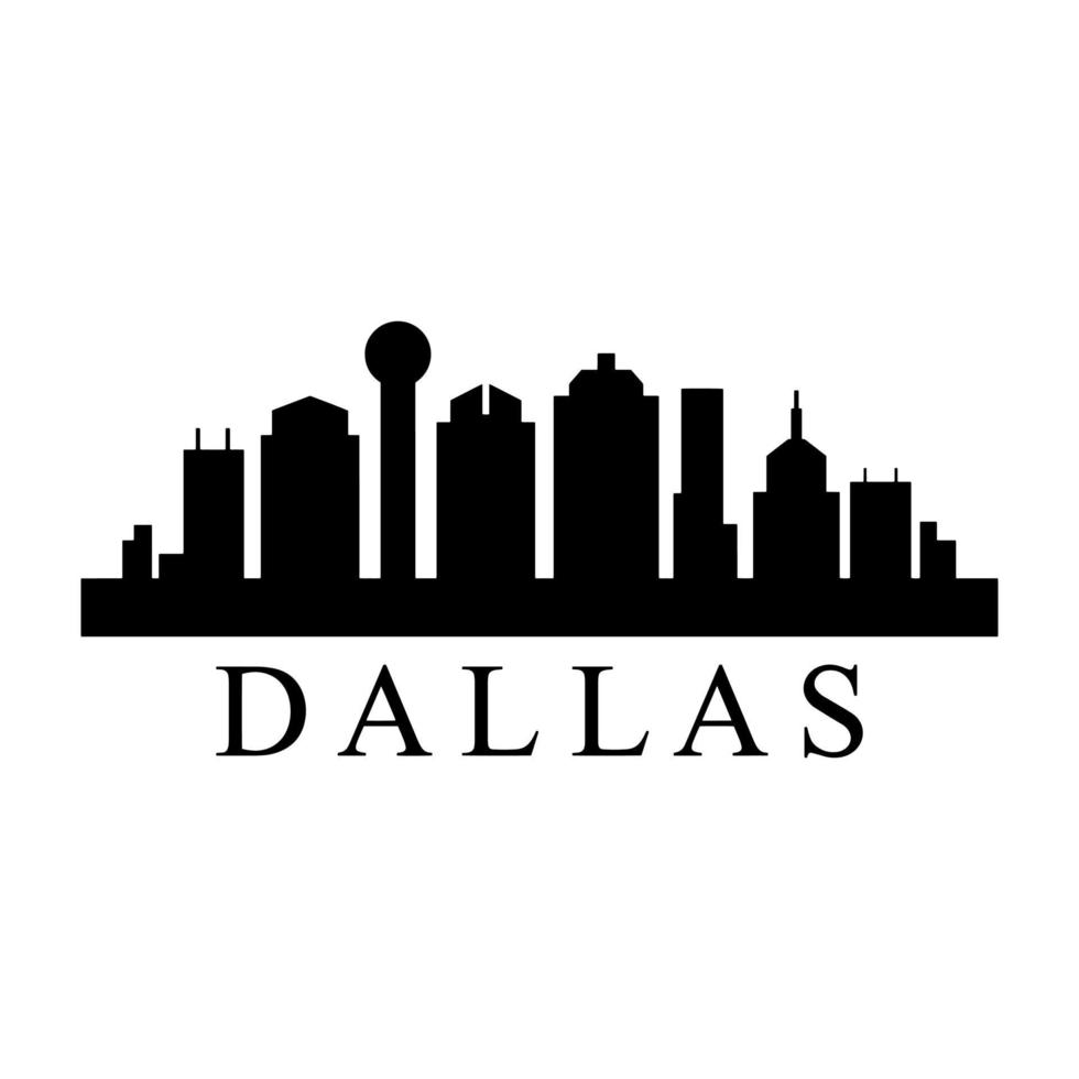 Dallas skyline illustrated on a white background vector