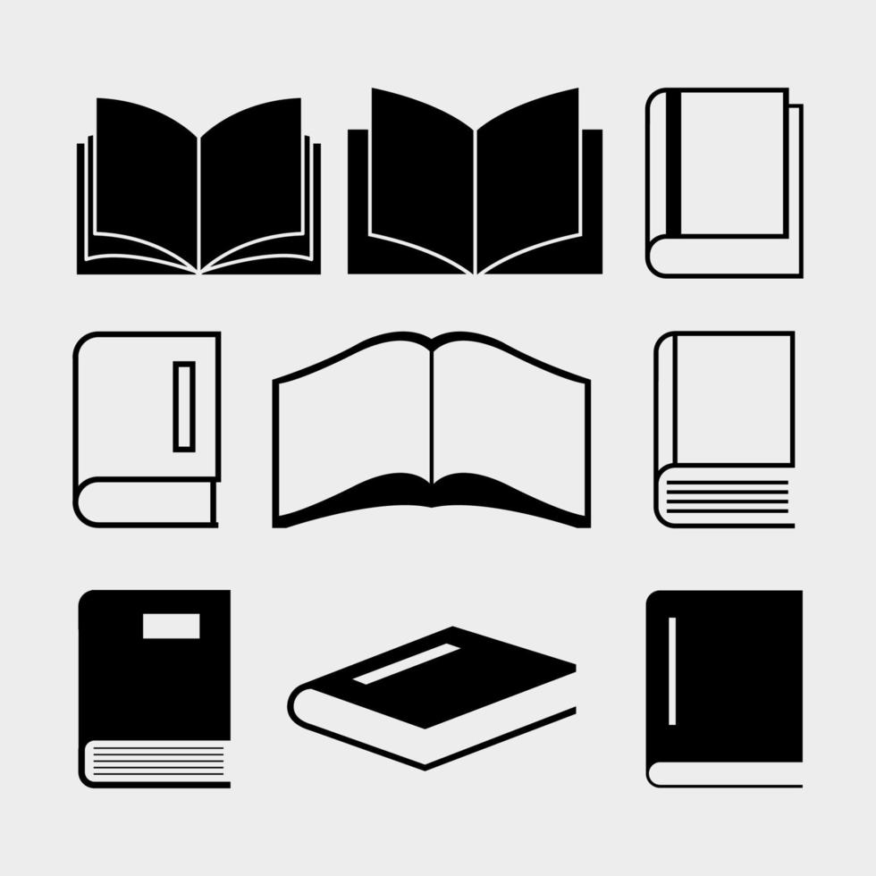 conjunto de libros ilustrados sobre fondo blanco vector