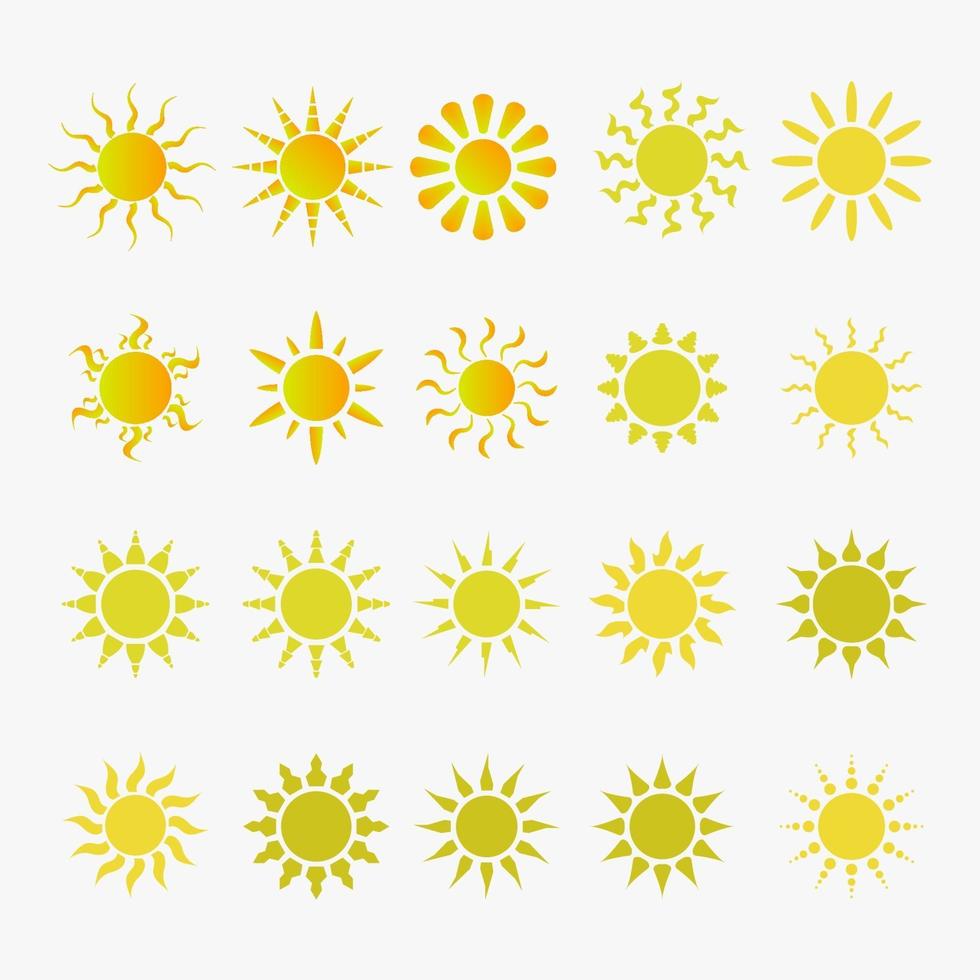 Set of sun illustrated on white background 3337211 Vector Art at Vecteezy