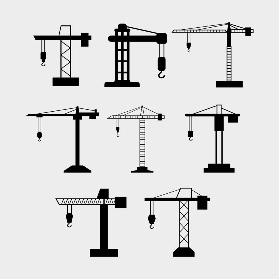 Crane set illustrated on white background vector