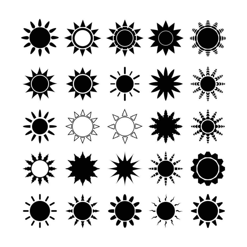 Set of sun illustrated on white background vector