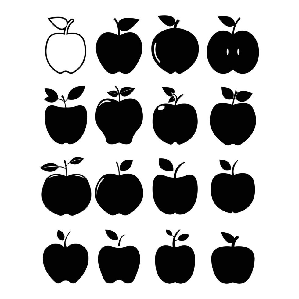 Set of apples illustrated on a white background vector