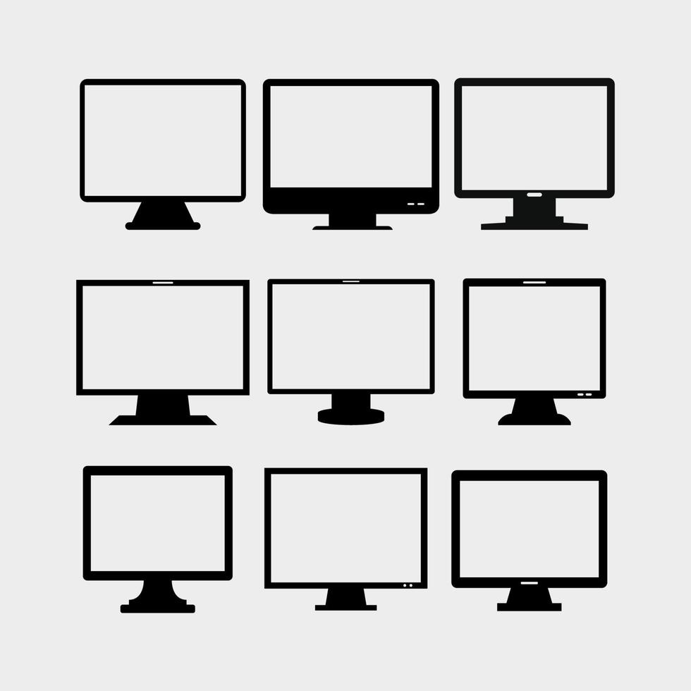 Computer set illustrated on white background vector