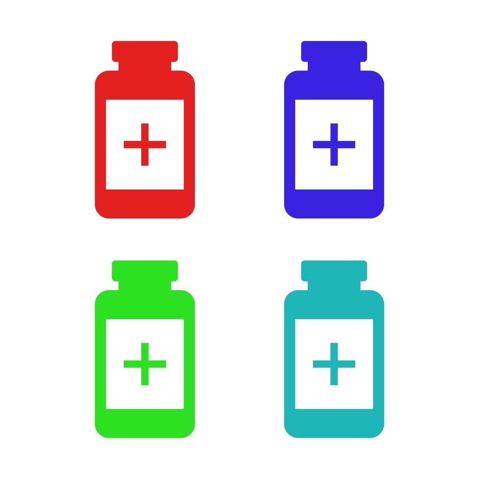 Medical Bottle Illustrated On White Background vector