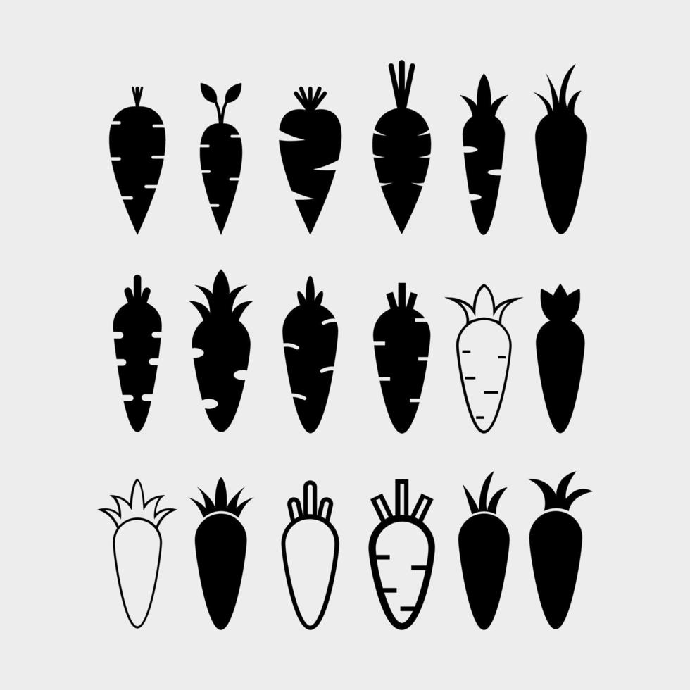 Carrot set illustrated on white background vector