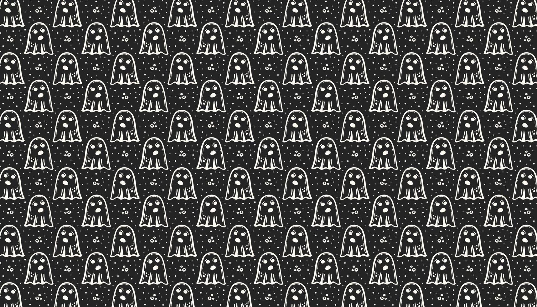 Halloween Day of dead Chalk board ink vector pattern banner Ghost