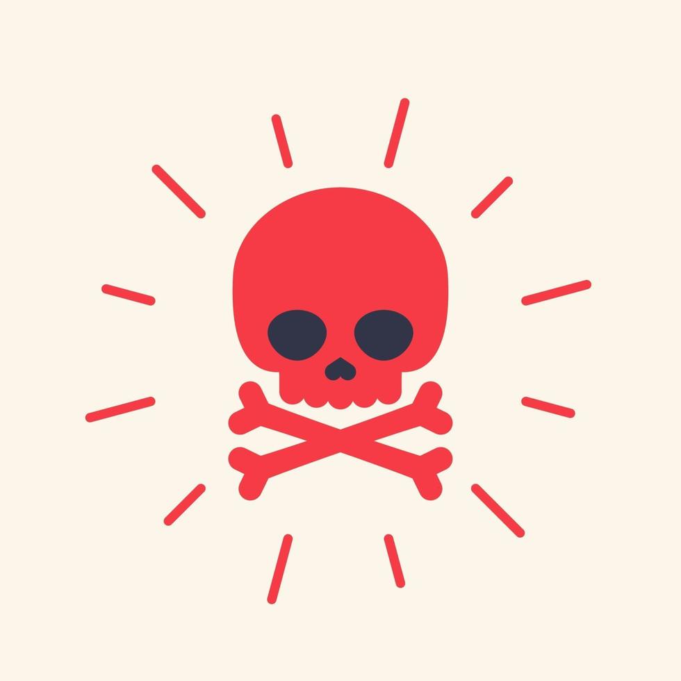 danger icon with skull vector