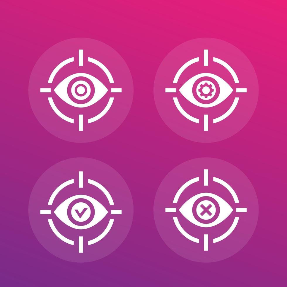 retina scan vector icons