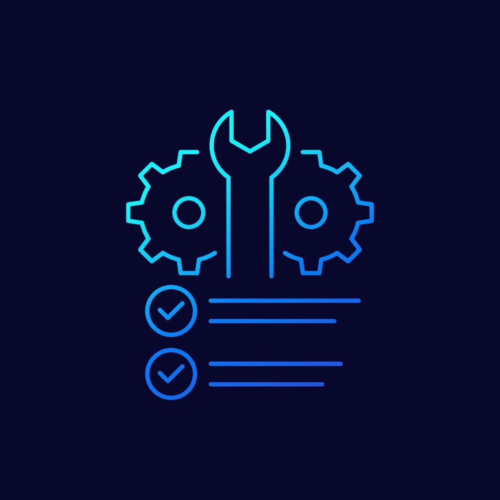 service checklist line icon for web vector