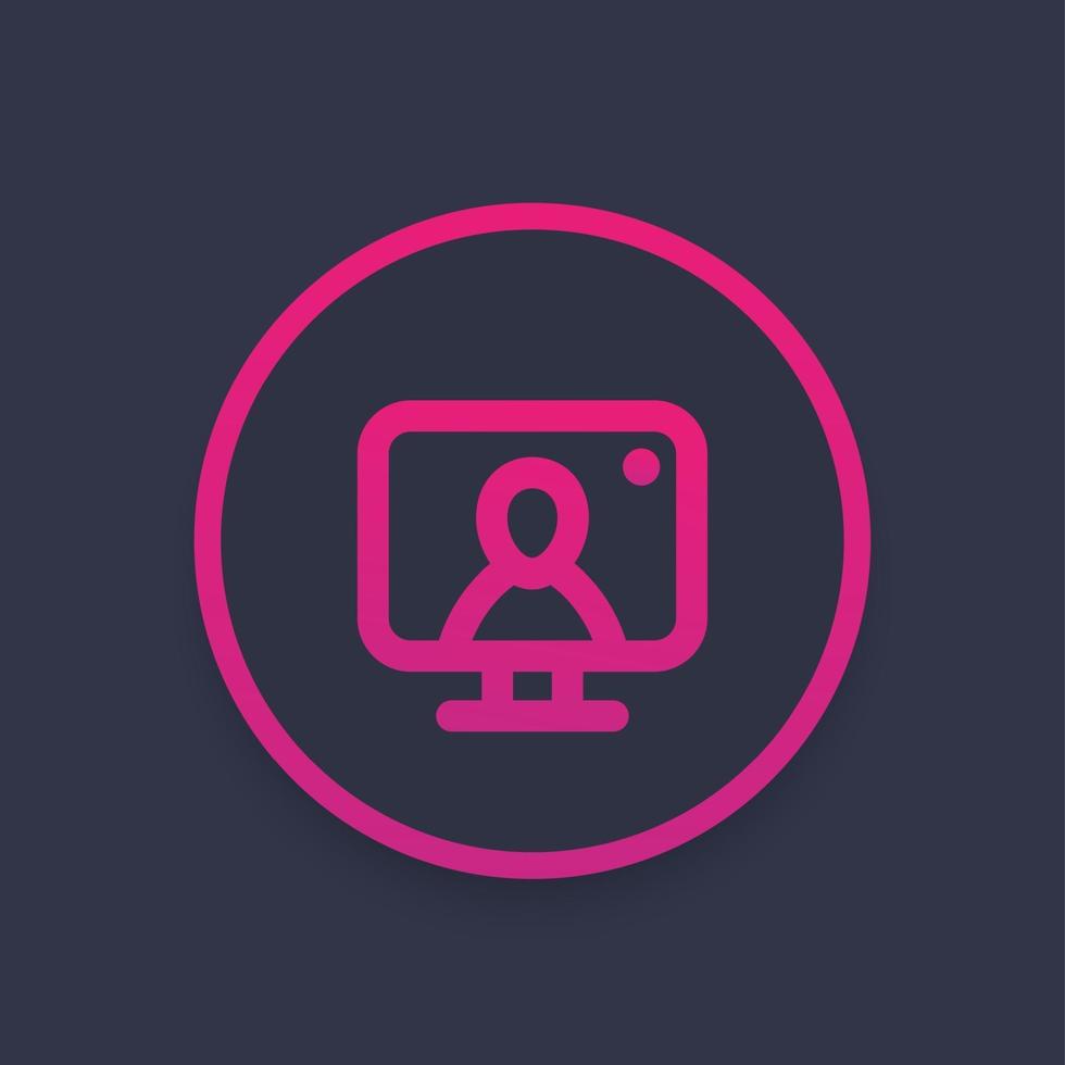 Video call, conference vector icon