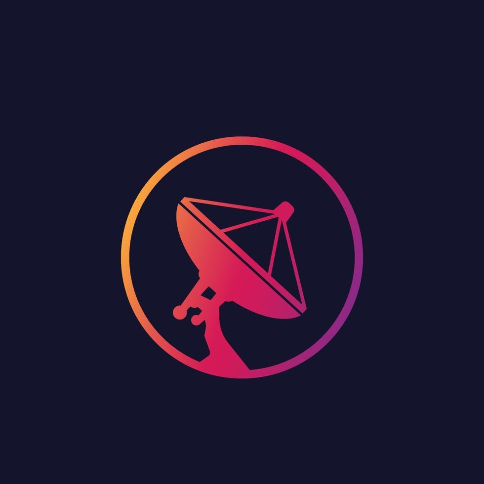 satellite dish, antenna vector icon