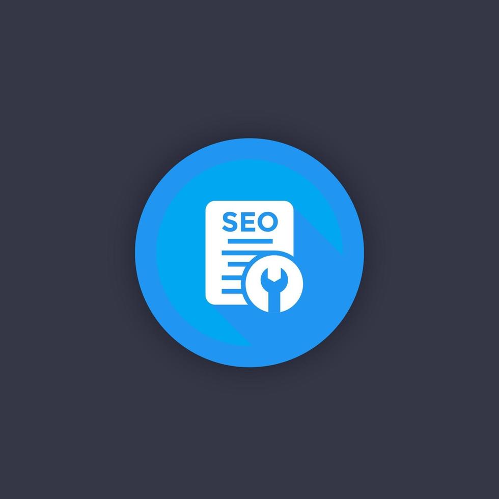 SEO, icono de vector de optimización de motor de búsqueda