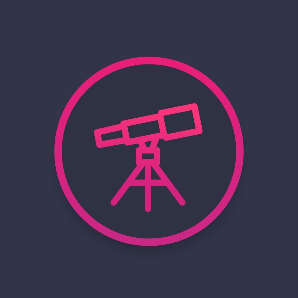 telescopio, icono de vector de astronomía
