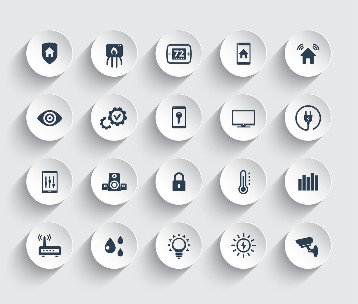 Smart house automation system icons set 3337464 Vector Art at Vecteezy