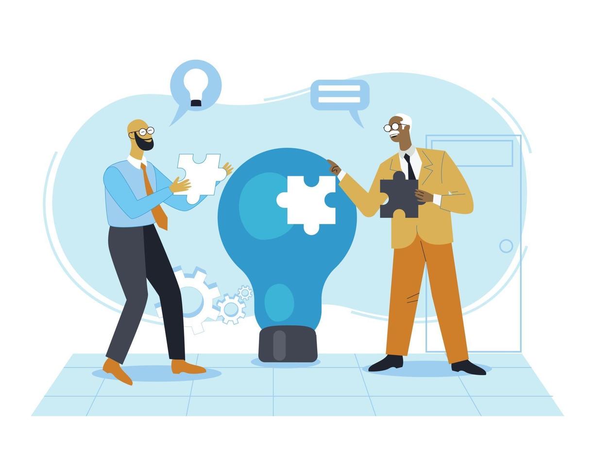 Idea analyzing business illustration concept vector