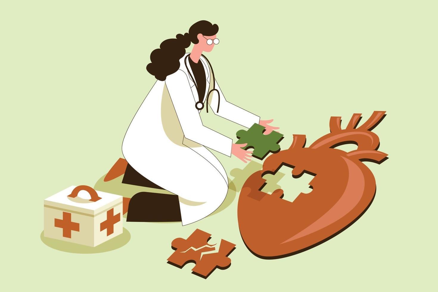 Heart doctor illustration concept vector