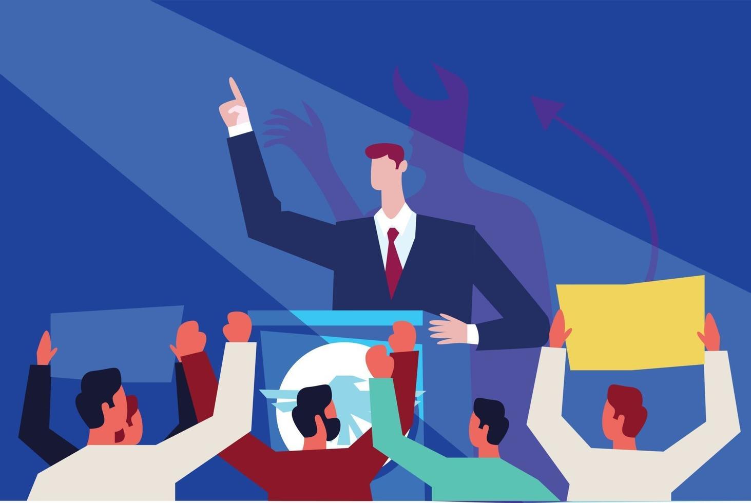 Leader giving speech illustration concept vector