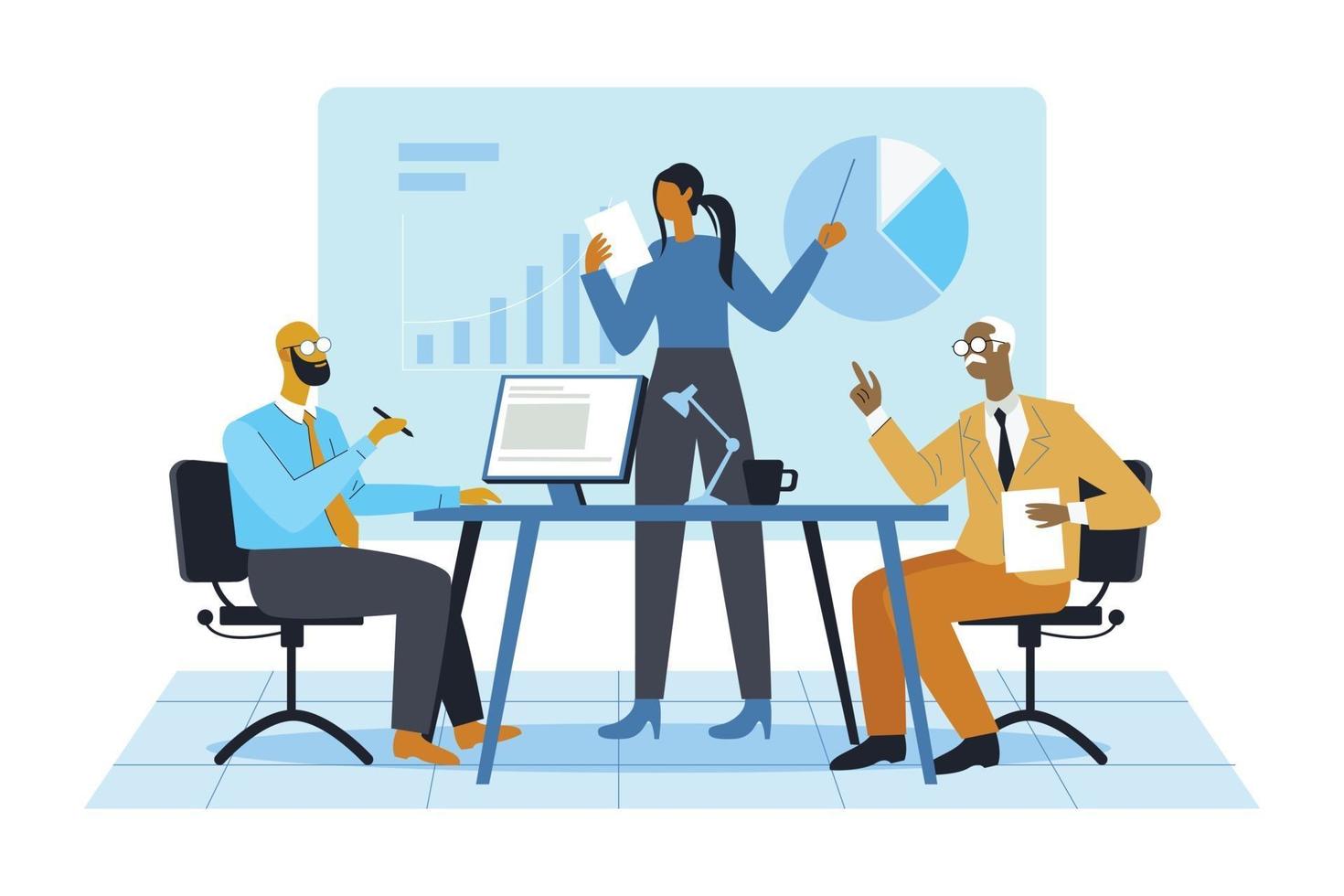 Office meeting illustration concept vector