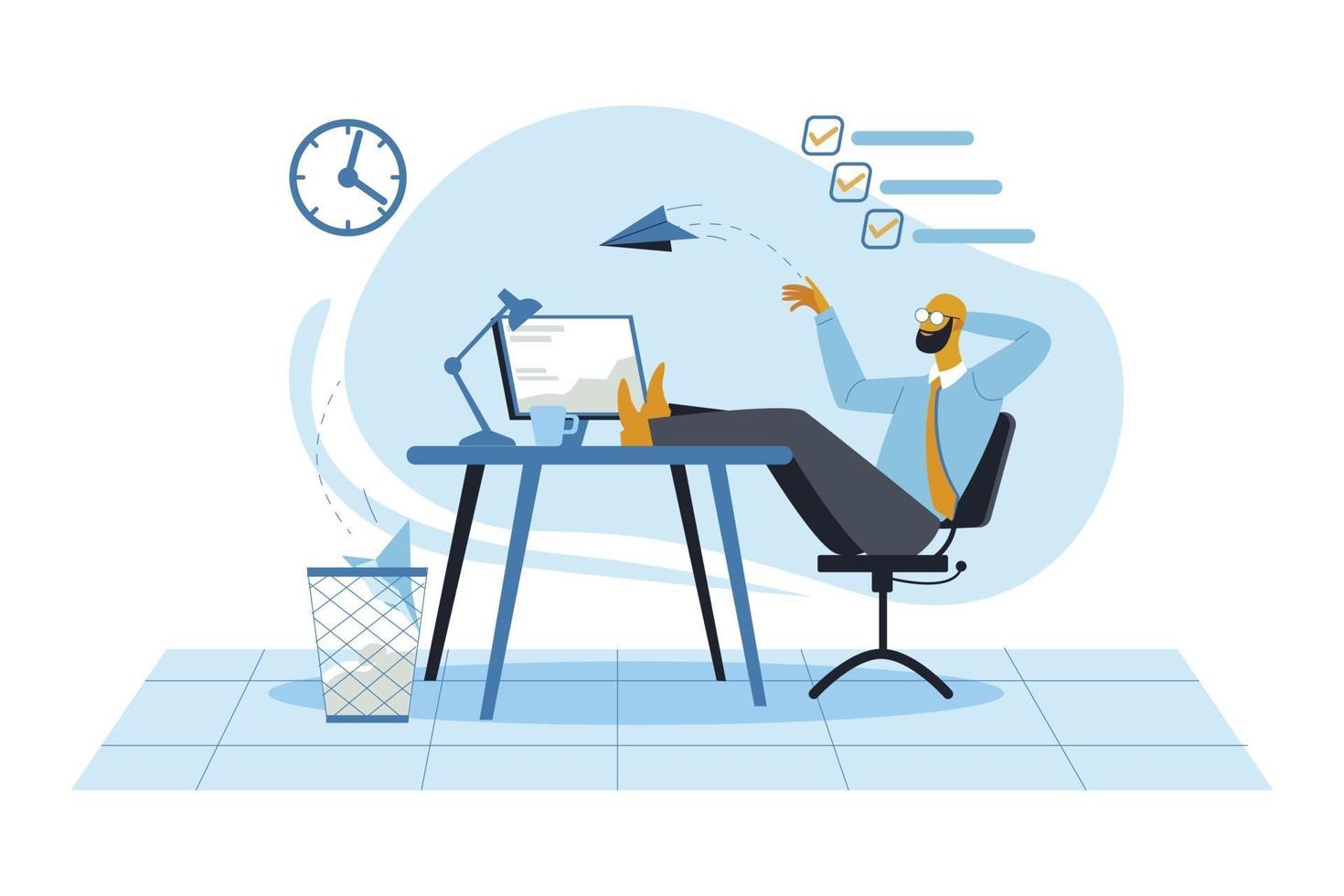 Relaxing in office illustration concept vector