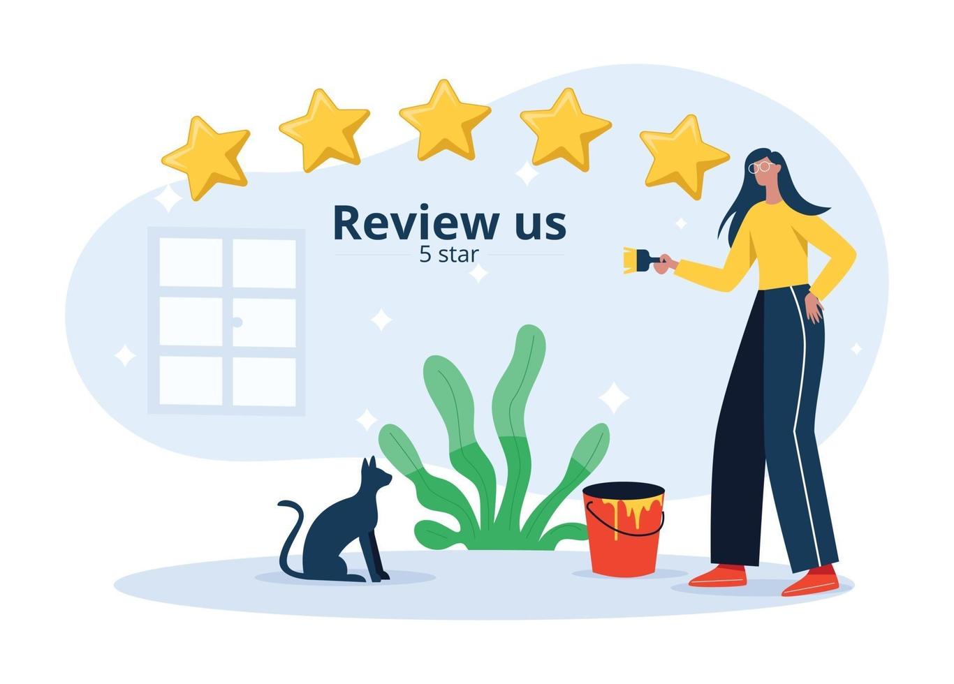 Review us concept illustration vector