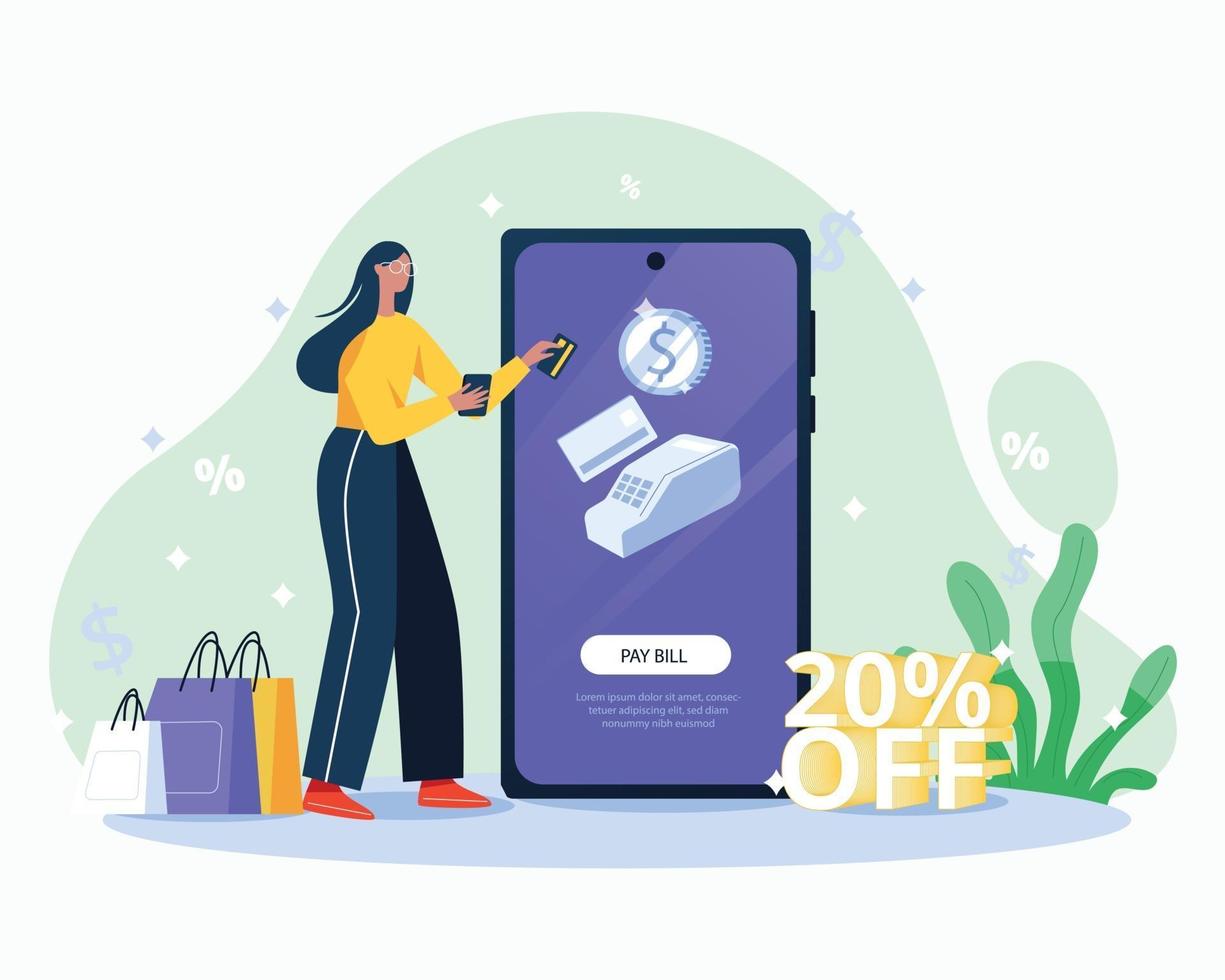 Online shopping illustration concept vector