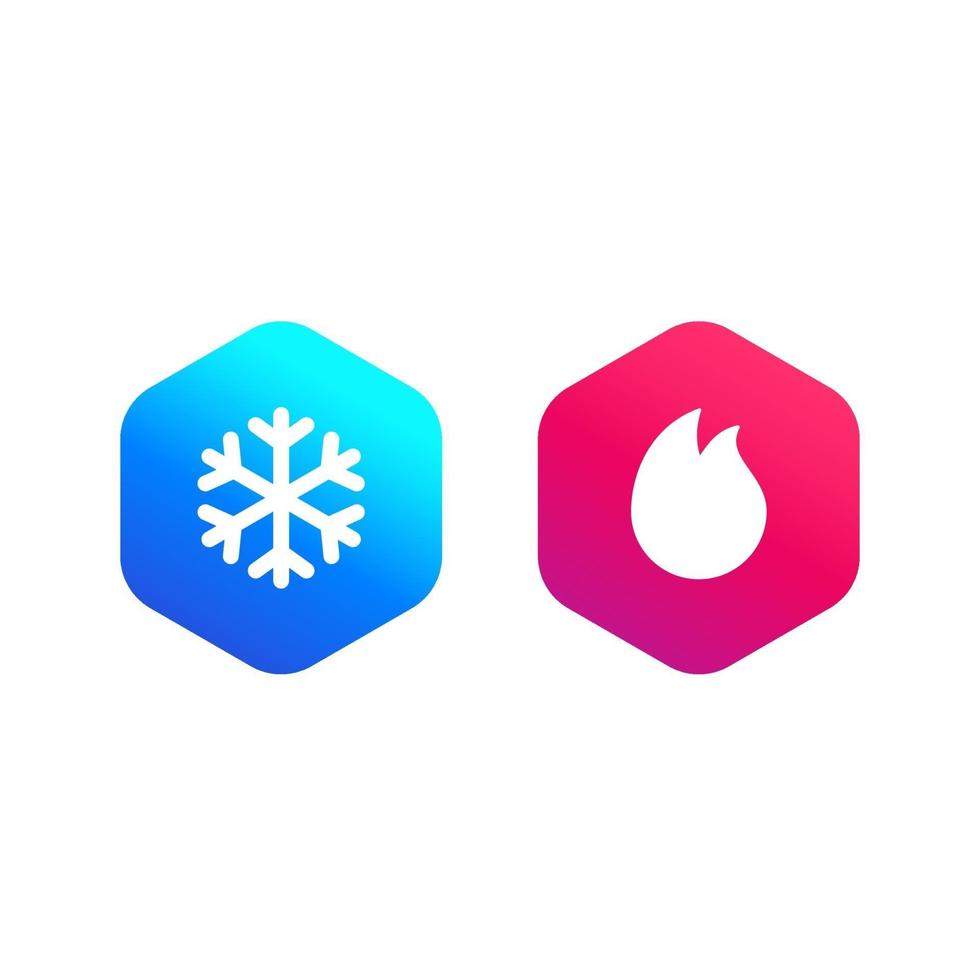 cold and hot vector icons