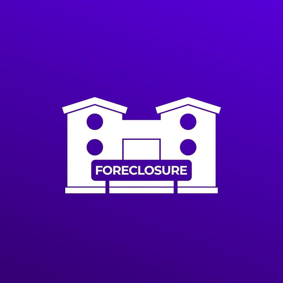foreclosure icon with house and sign, vector