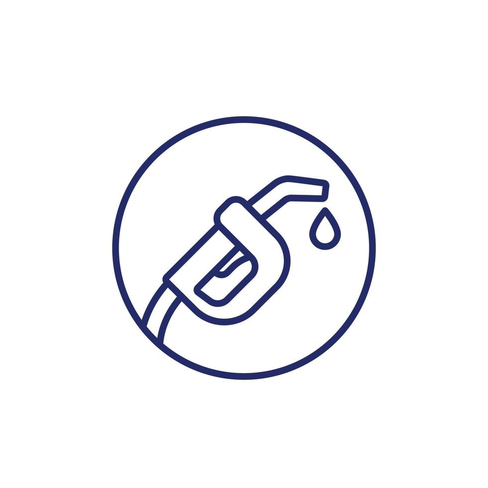 gas nozzle icon, gasoline station line vector