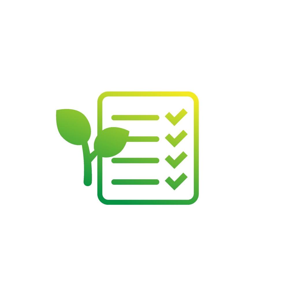 ecology icon with checklist on white vector