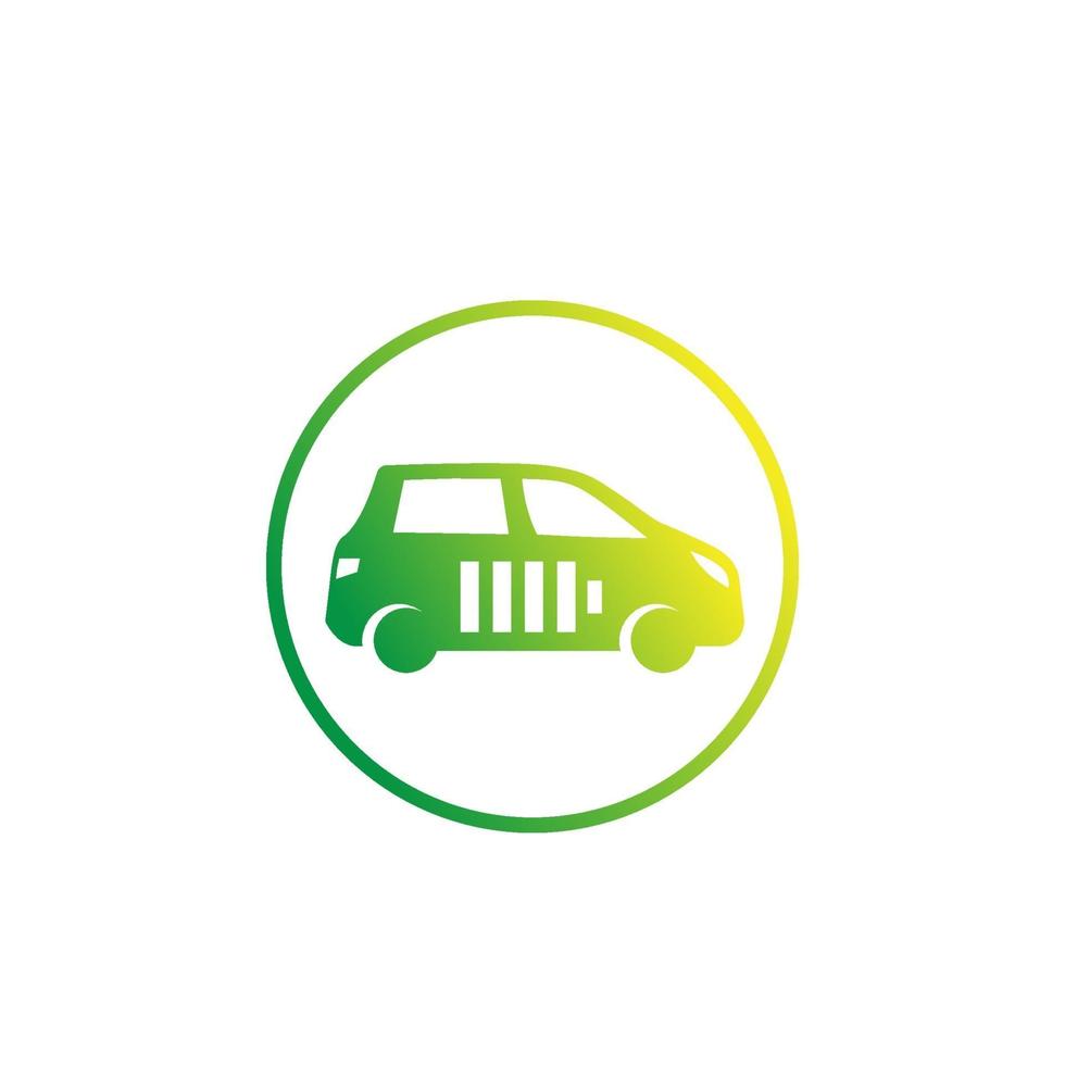 electric car, clean transport icon on white vector