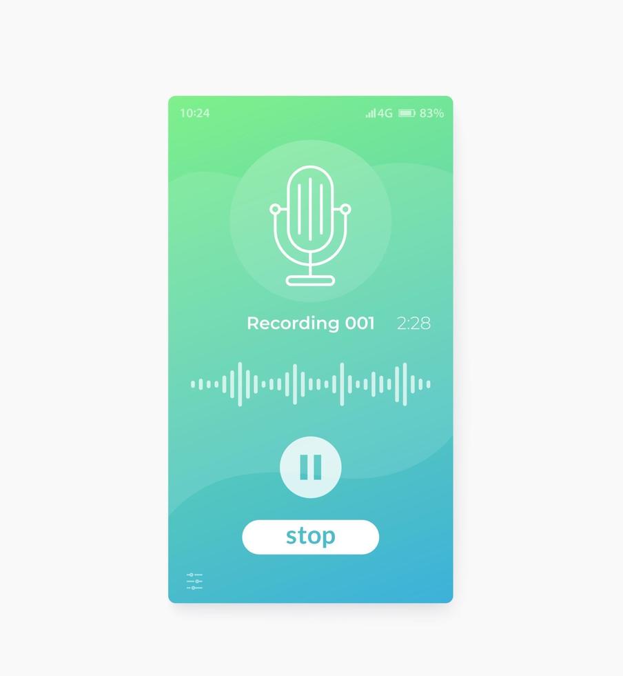 Audio recording app mobile ui design 3337583 Vector Art at Vecteezy