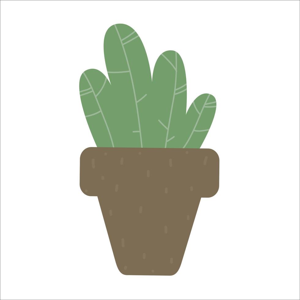 potty succulent, green houseplant vector