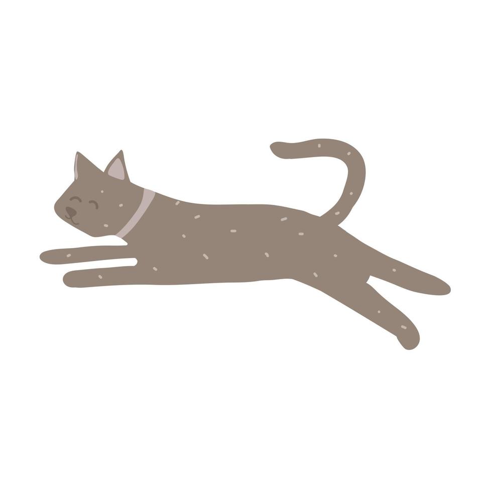 Cute happy relaxed cat purring vector