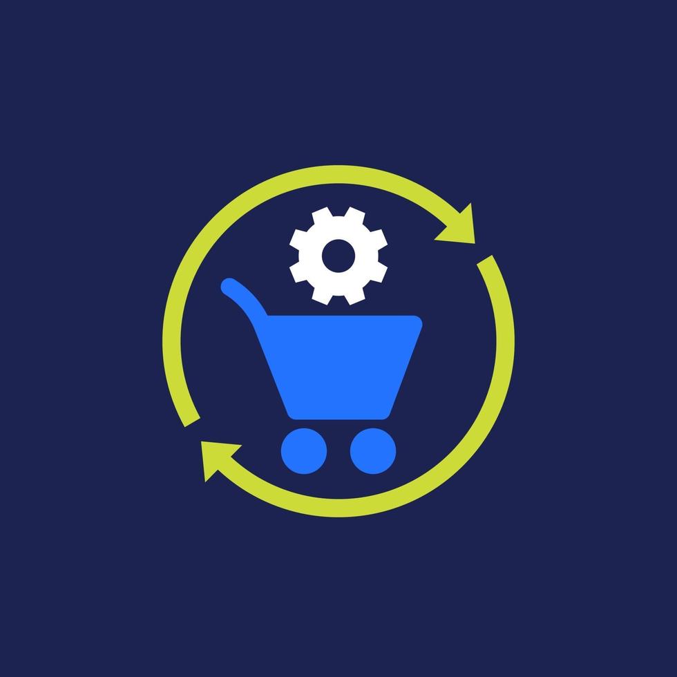 order processing, procurement icon, flat vector