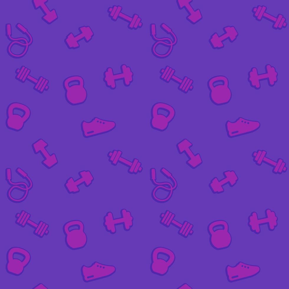 seamless pattern with gym icons, fitness background vector