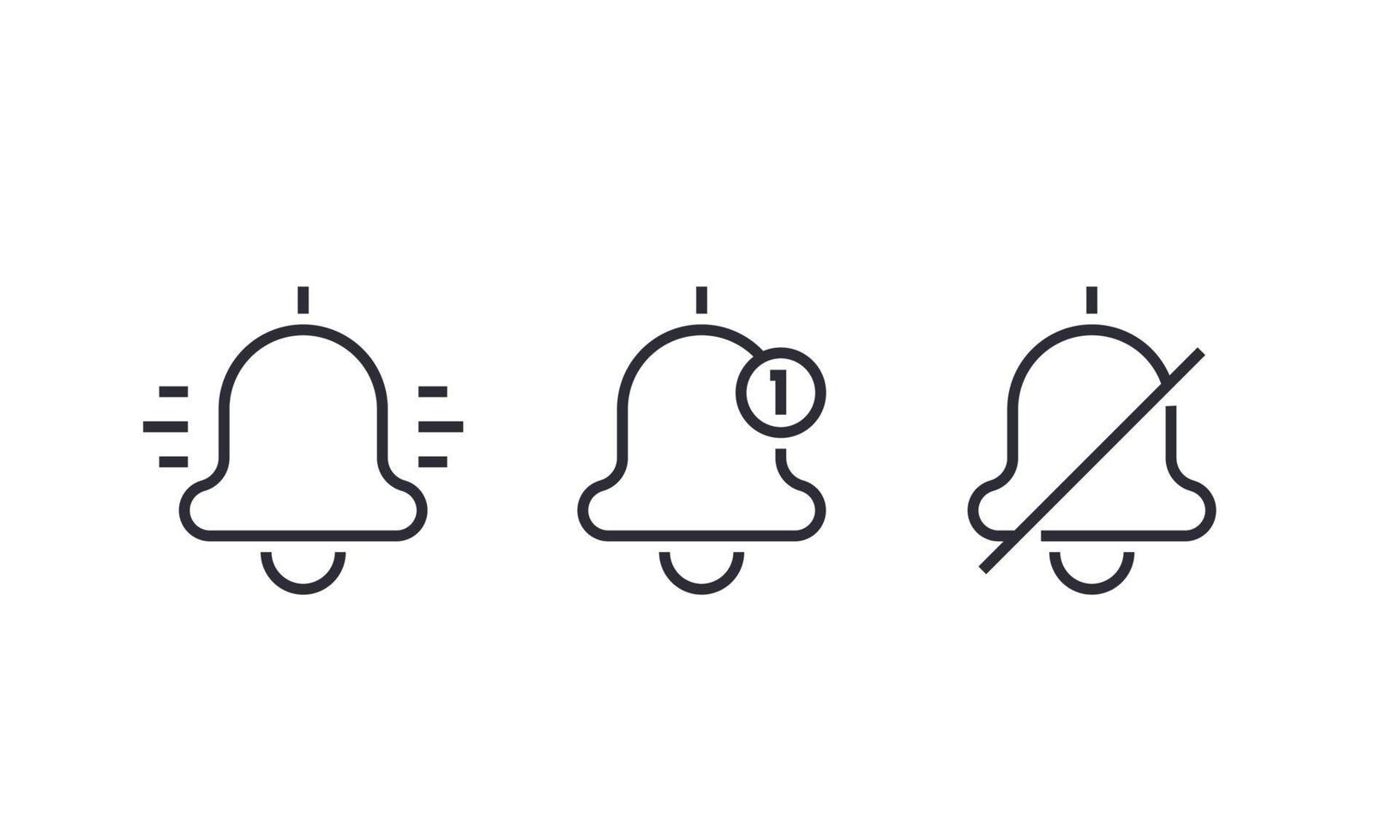 Notification linear icons on white vector