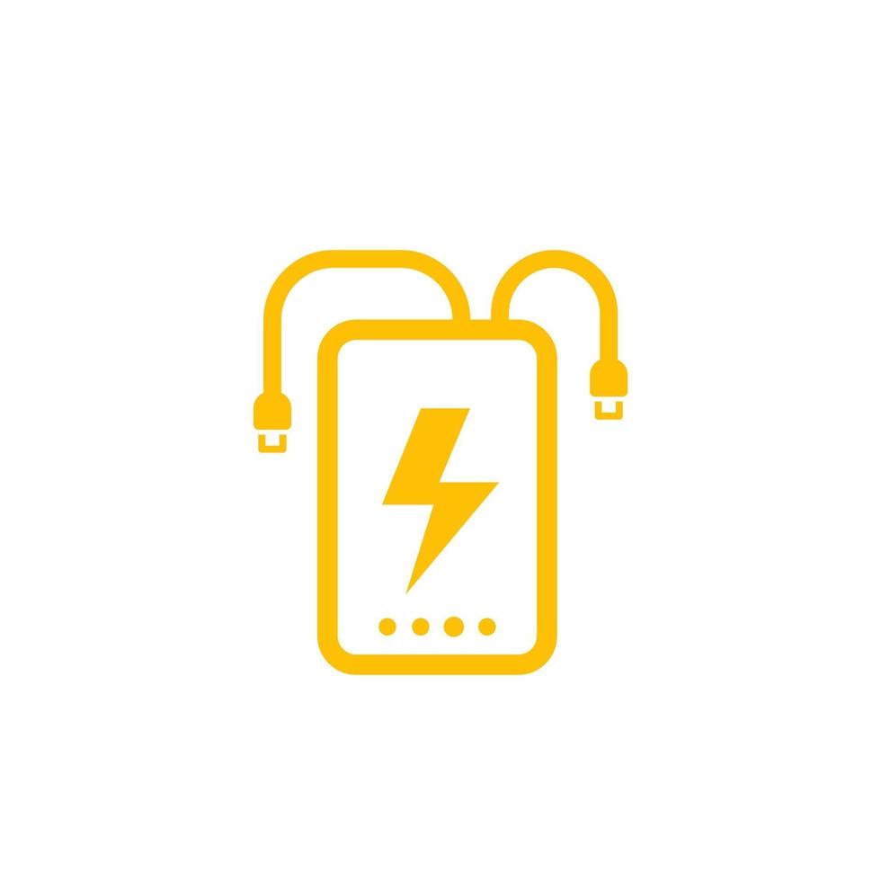 power bank vector icon on white