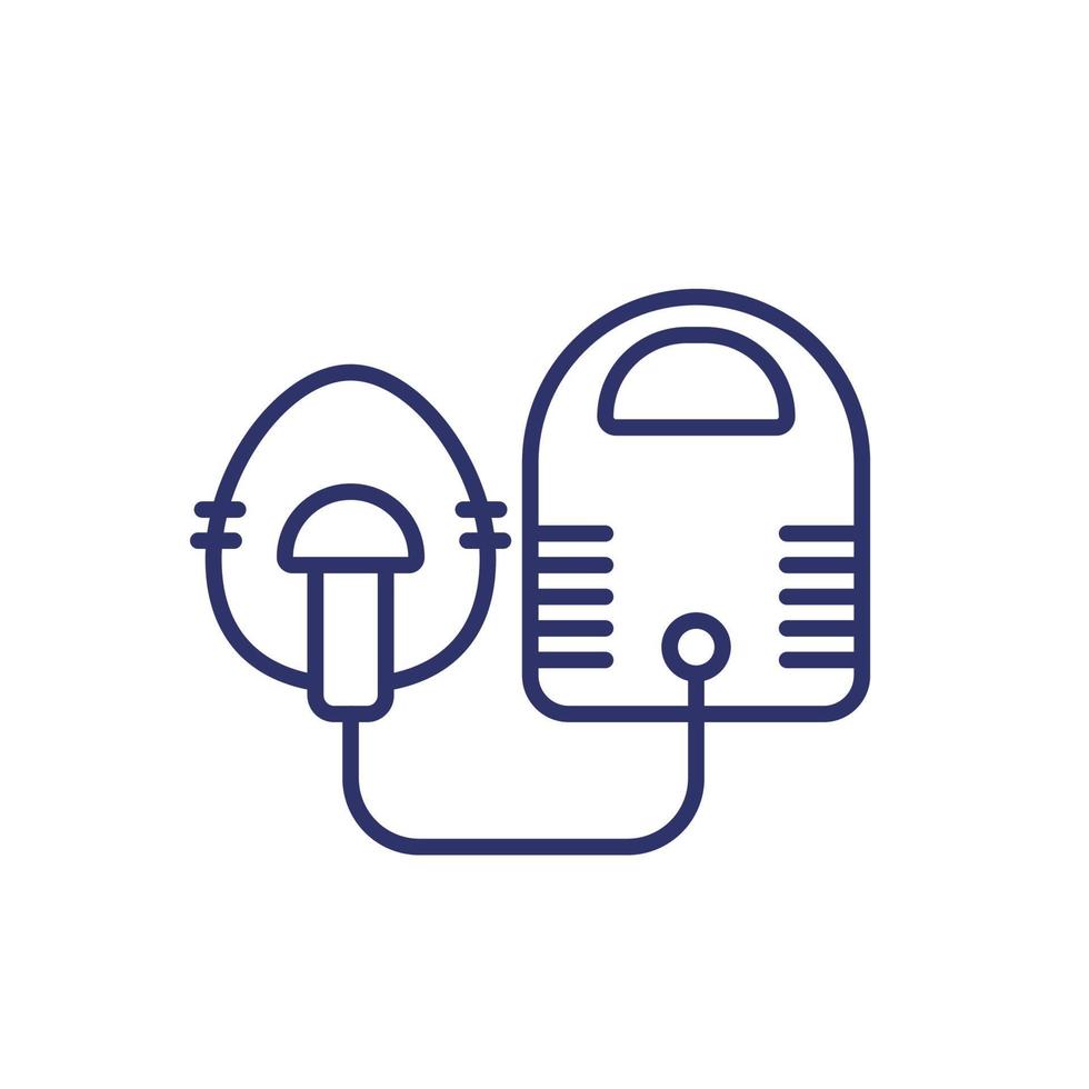 nebulizer icon on white, line vector
