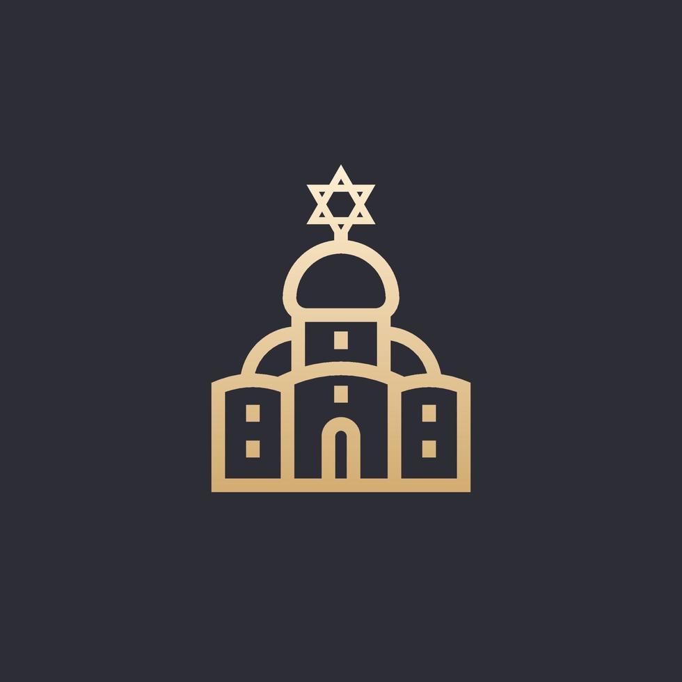 synagogue icon, linear vector