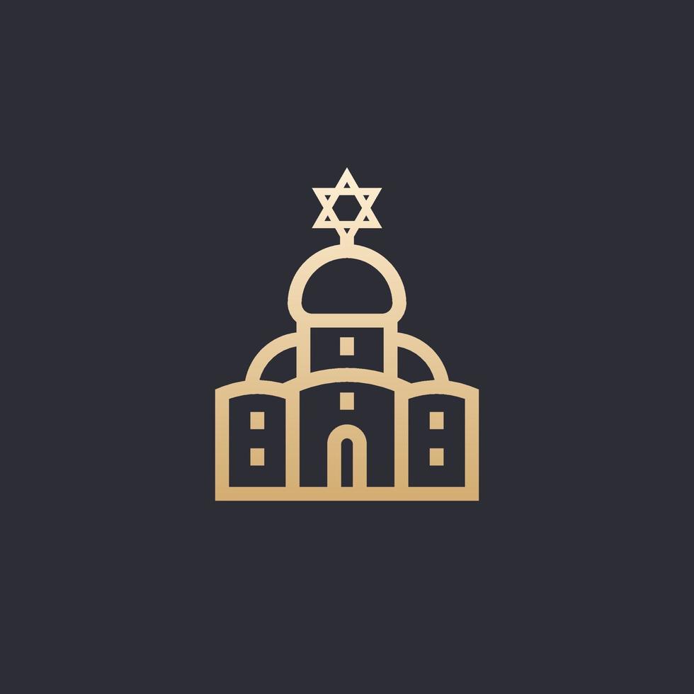 synagogue icon, linear vector